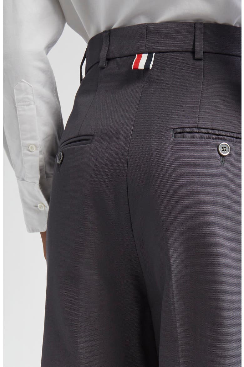 High Waist Straight Leg Cotton Canvas Crop Pants, Alternate, color, DARK GREY