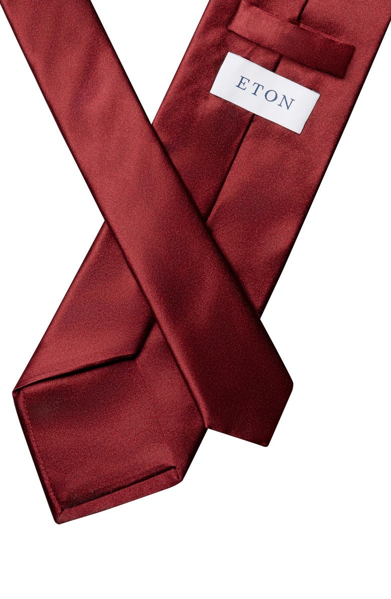 Eton Dark Red Silk Tie, Alternate, color,