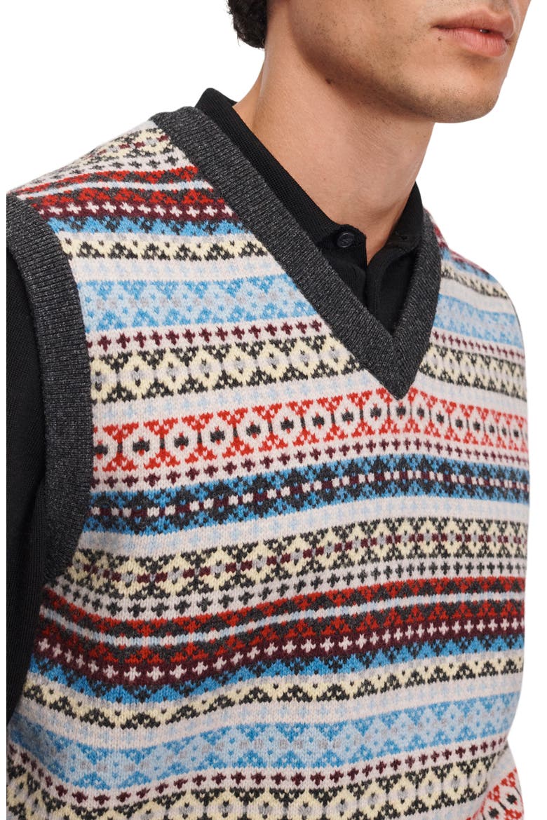 Fair Isle Wool Vest, Alternate, color, MULTI