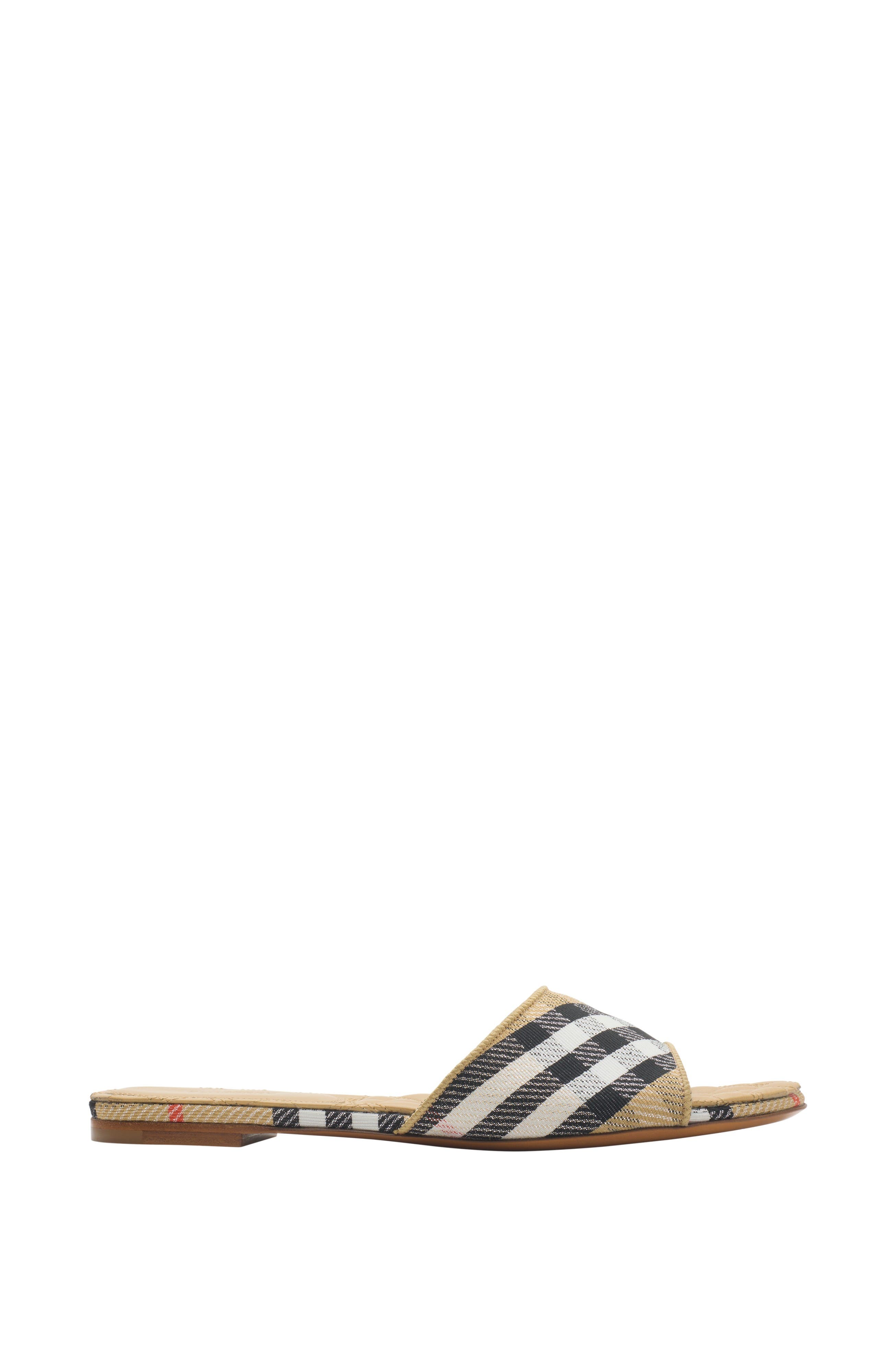 Burberry Check Sloane Slides, Main, color, Sand Beige