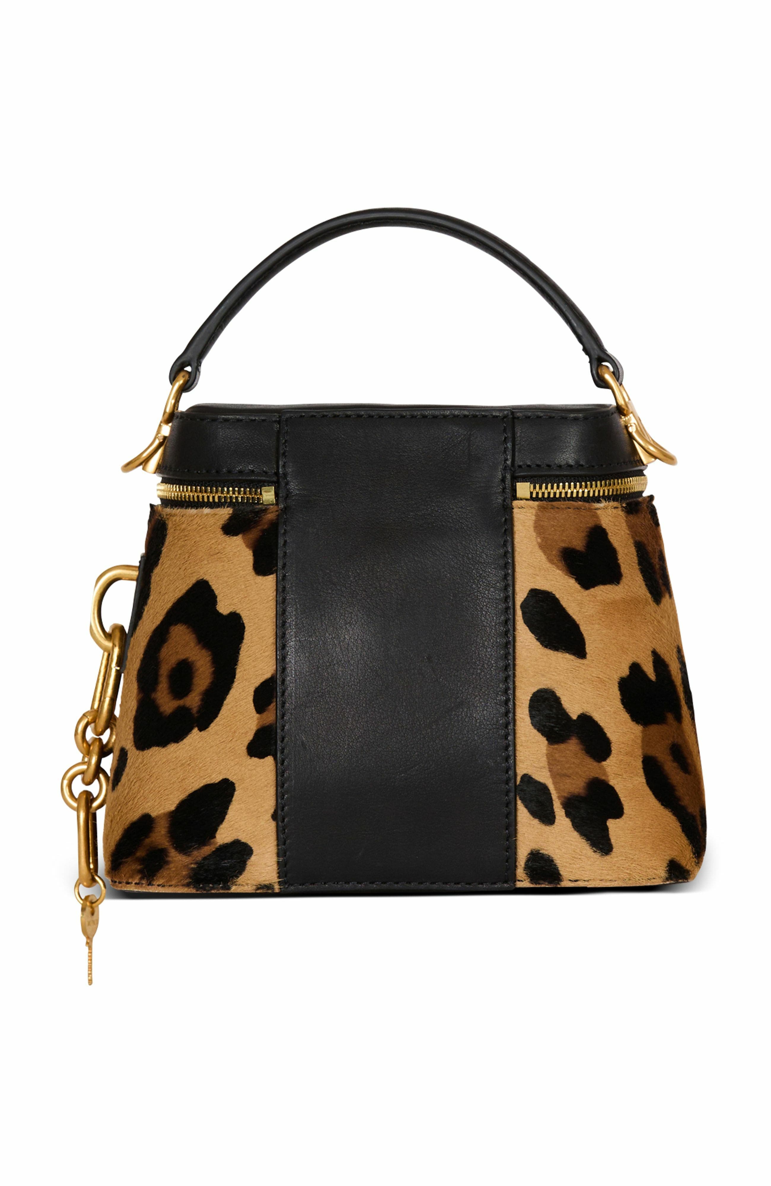 Balmain Pulse Vanity Leopard Print Leather Bag, Alternate, color, 