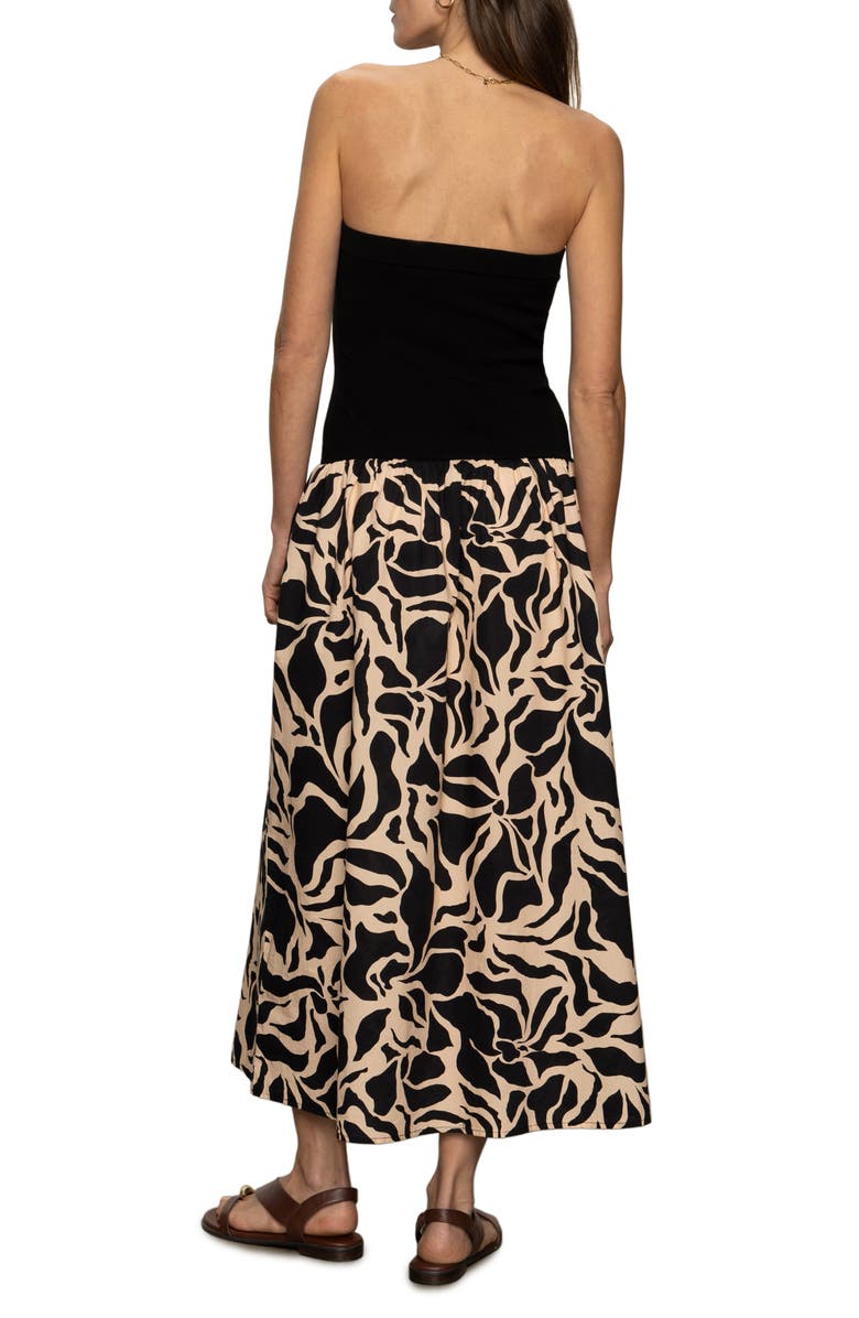 Sanctuary Meet Me At Sea Strapless MIxed Media Maxi Dress, Alternate, color, 