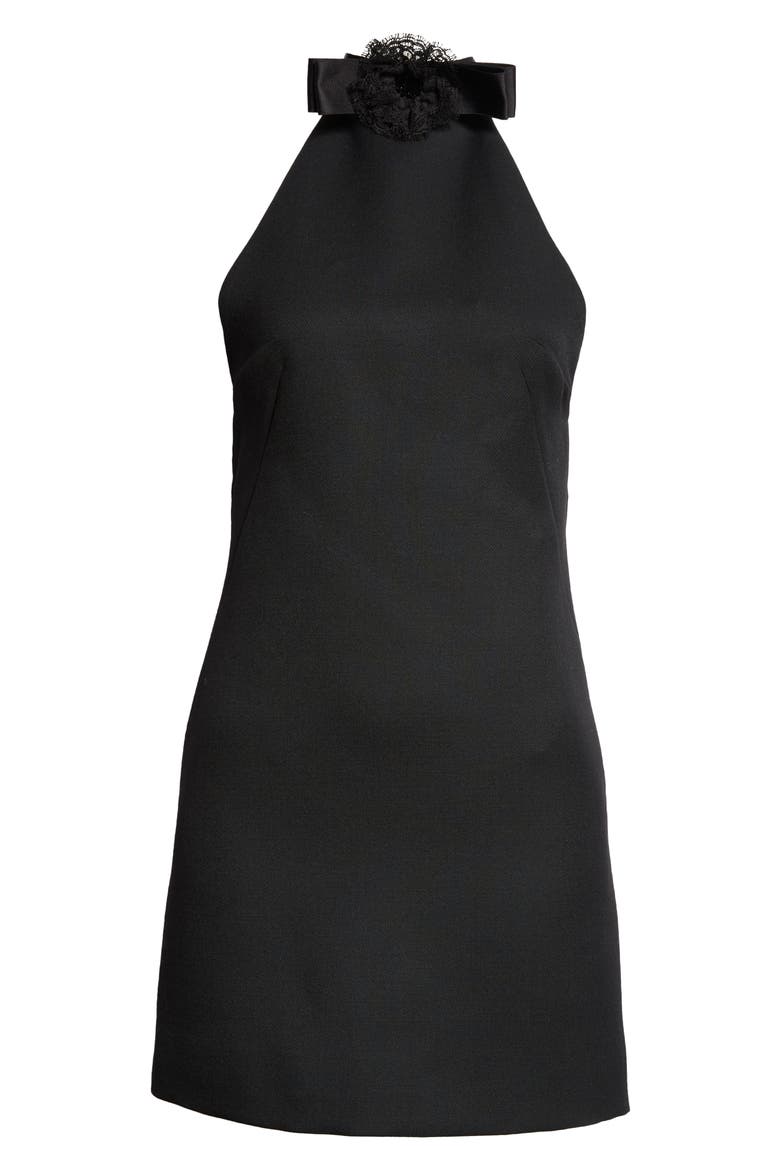 Halter Neck Wool Minidress, Alternate, color, NERO