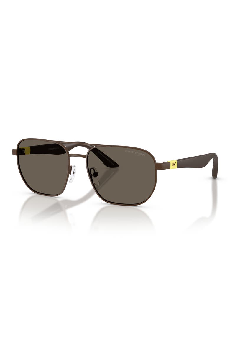 Kids' 51mm Square Sunglasses, Alternate, color, MATTE BROWN / DARK BROWN