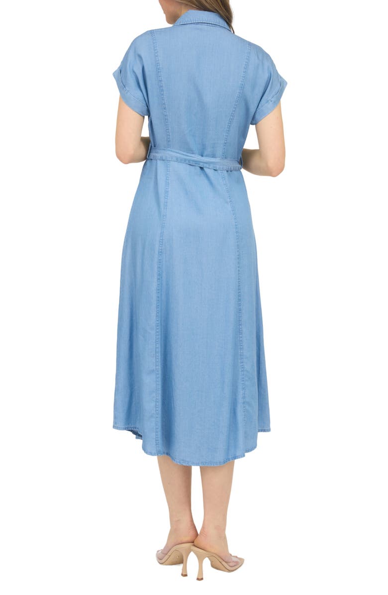 AUGUST SKY Chambray Button Front Dress, Alternate, color, Chambray