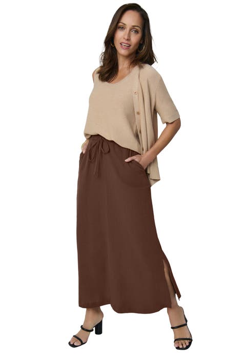 Cotton Gauze A-Line Midi Skirt (Plus)