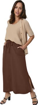 Jessica London Cotton Gauze A-Line Midi Skirt