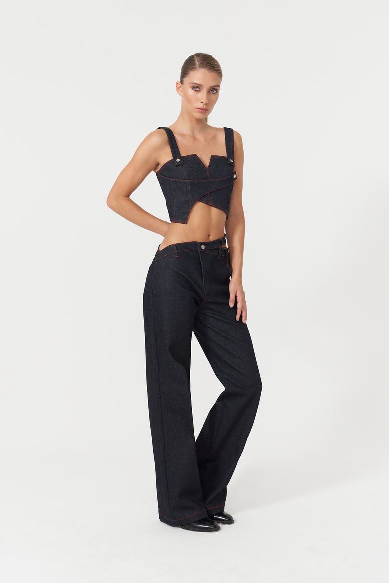 Davidson Asymmetric Belt Pants, Alternate, color, Deep Blue