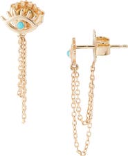 Anzie x Mel Soldera Evil Eye Chain Earrings