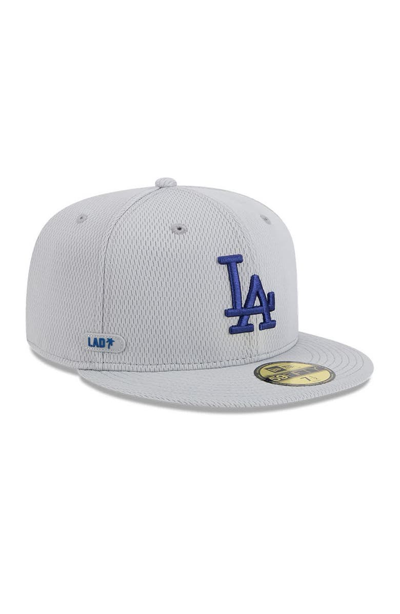 New Era Men's New Era Gray Los Angeles Dodgers 2025 MLB Clubhouse 59FIFTY Fitted Hat, Alternate, color,