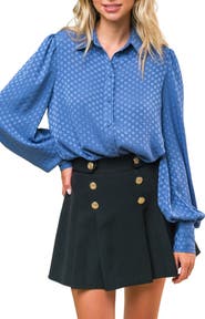 FLYING TOMATO Checkered Long Sleeve Button-Up Shirt