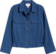 Caslon® Cotton Gauze Utility Jacket