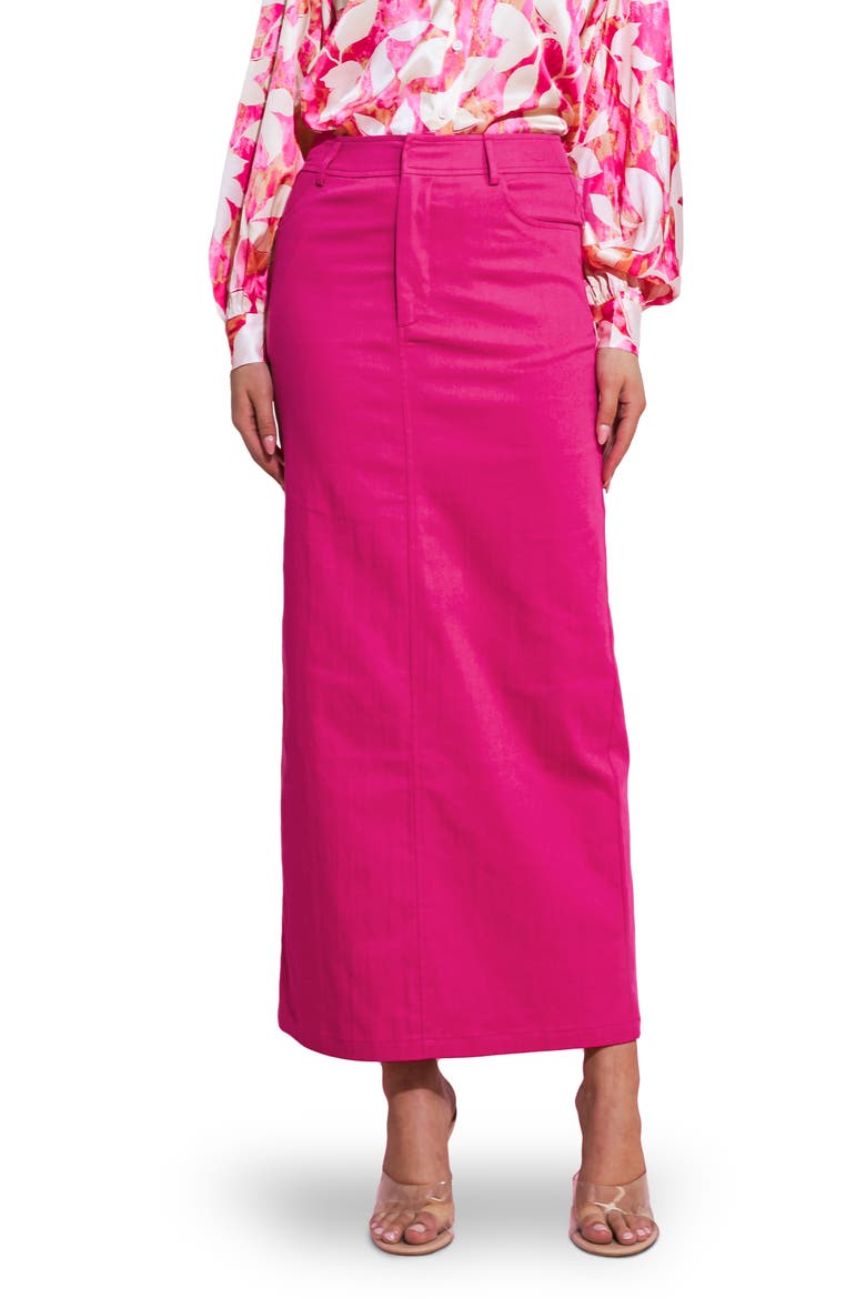 Pencil Midi Skirt, Main, color, FUCHSIA