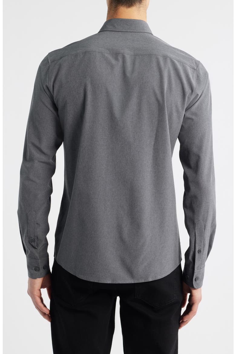 Roan Kent Slim Fit Performance Button-Up Shirt, Alternate, color, GREY
