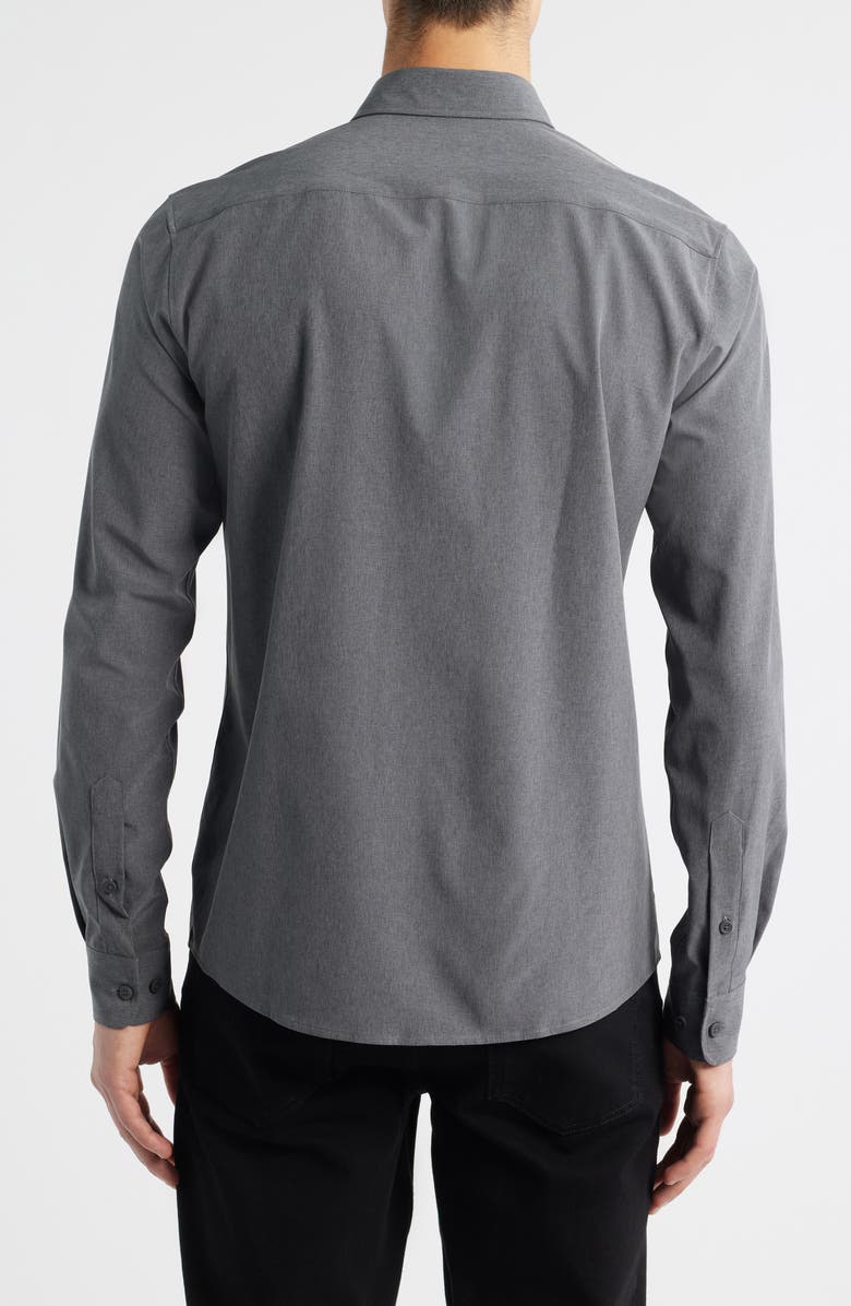 BOSS Roan Kent Slim Fit Performance Button-Up Shirt, Alternate, color, Grey