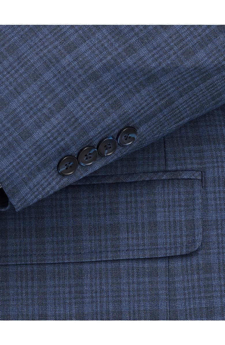 Oak Hill by DXL Big & Tall Washed Plaid Jacket-Relaxer Suit Jacket, Alternate, color, Blue