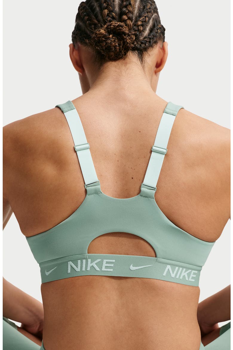 Indy Dri-FIT Zip Front Sports Bra, Alternate, color, STEAM/ BARELY GREEN