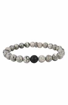 GEOFFREY BEENE Men's Semiprecious Stone Beaded Stretch Bracelet