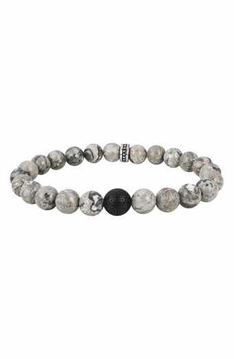 GEOFFREY BEENE Men's Semiprecious Stone Beaded Stretch Bracelet