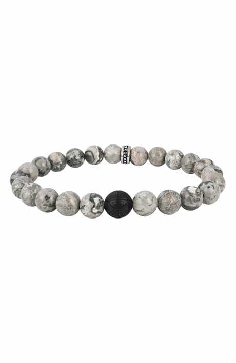 GEOFFREY BEENE Men's Semiprecious Stone Beaded Stretch Bracelet