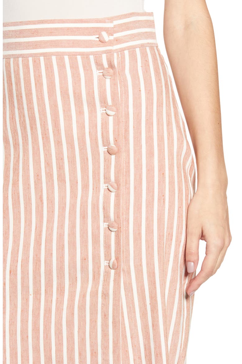Stripe Midi Skirt, Alternate, color, TAN ADOBE MOLLY STRIPE