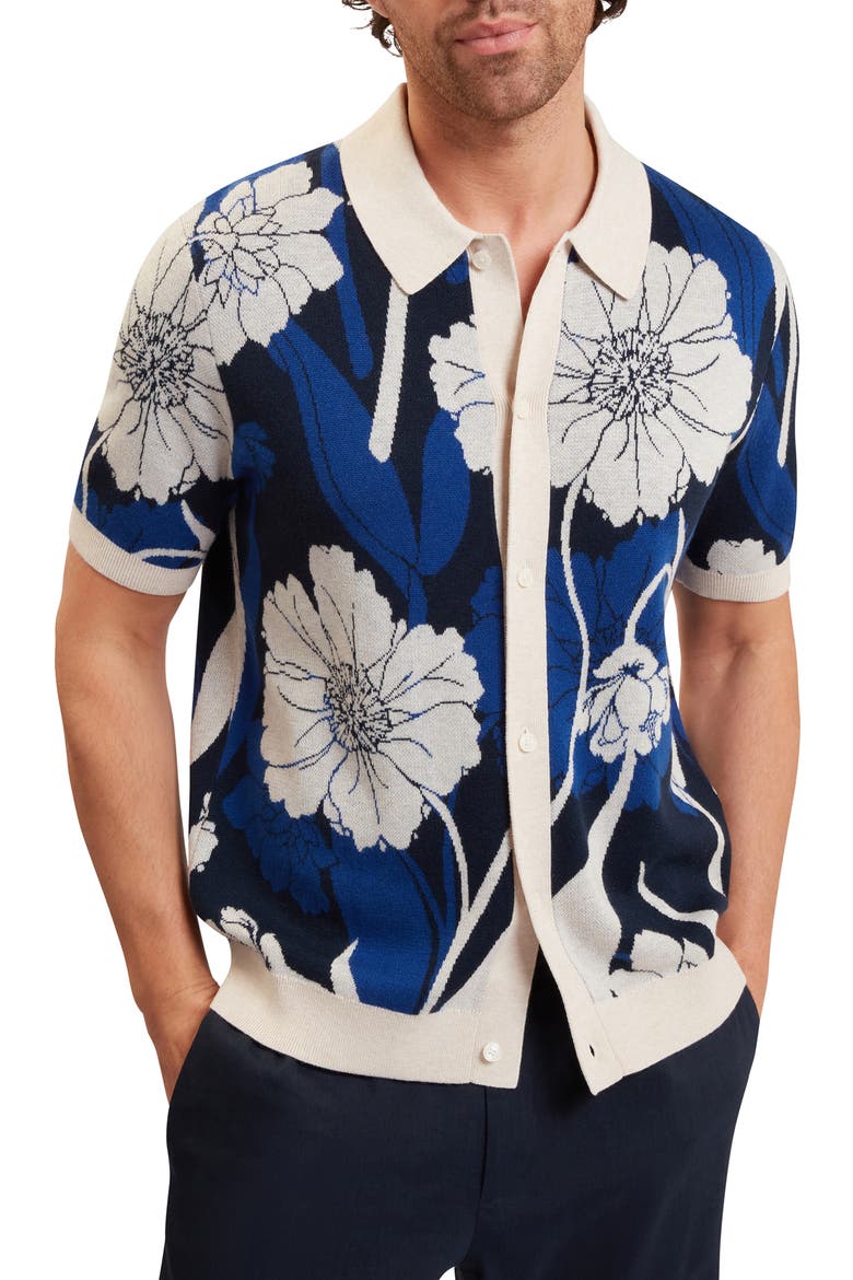 Aldery Floral Knit Button-Up Shirt (Men) | Nordstrom