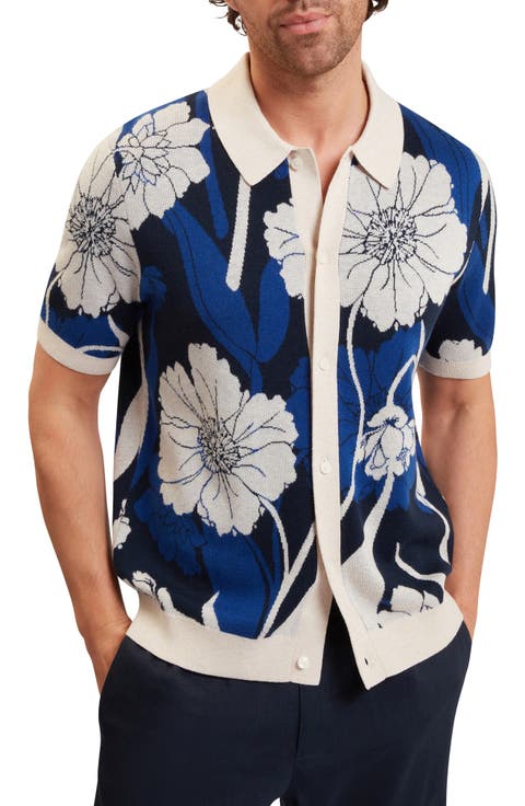 Aldery Floral Knit Button-Up Shirt