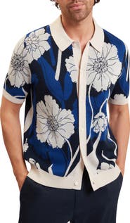 Ted Baker Aldery Floral Knit Button-Up Shirt