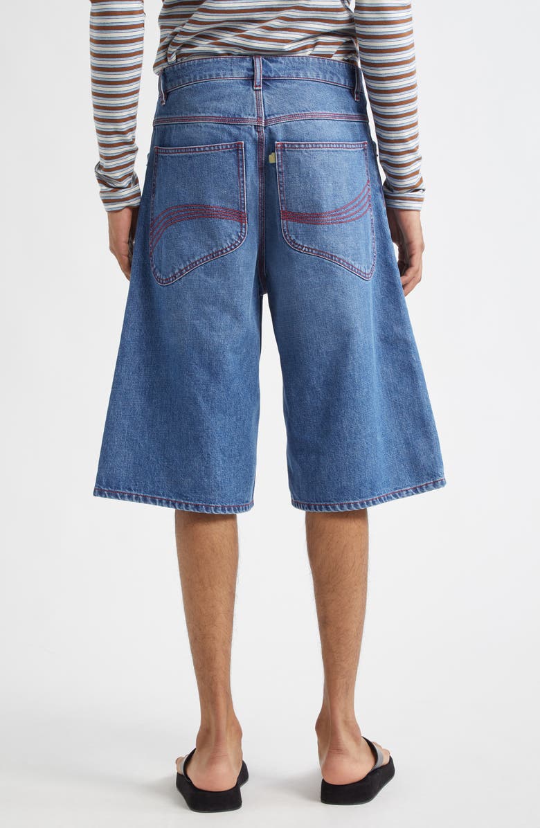 ERL Gender Inclusive Indiana Skate Denim Shorts, Alternate, color, 