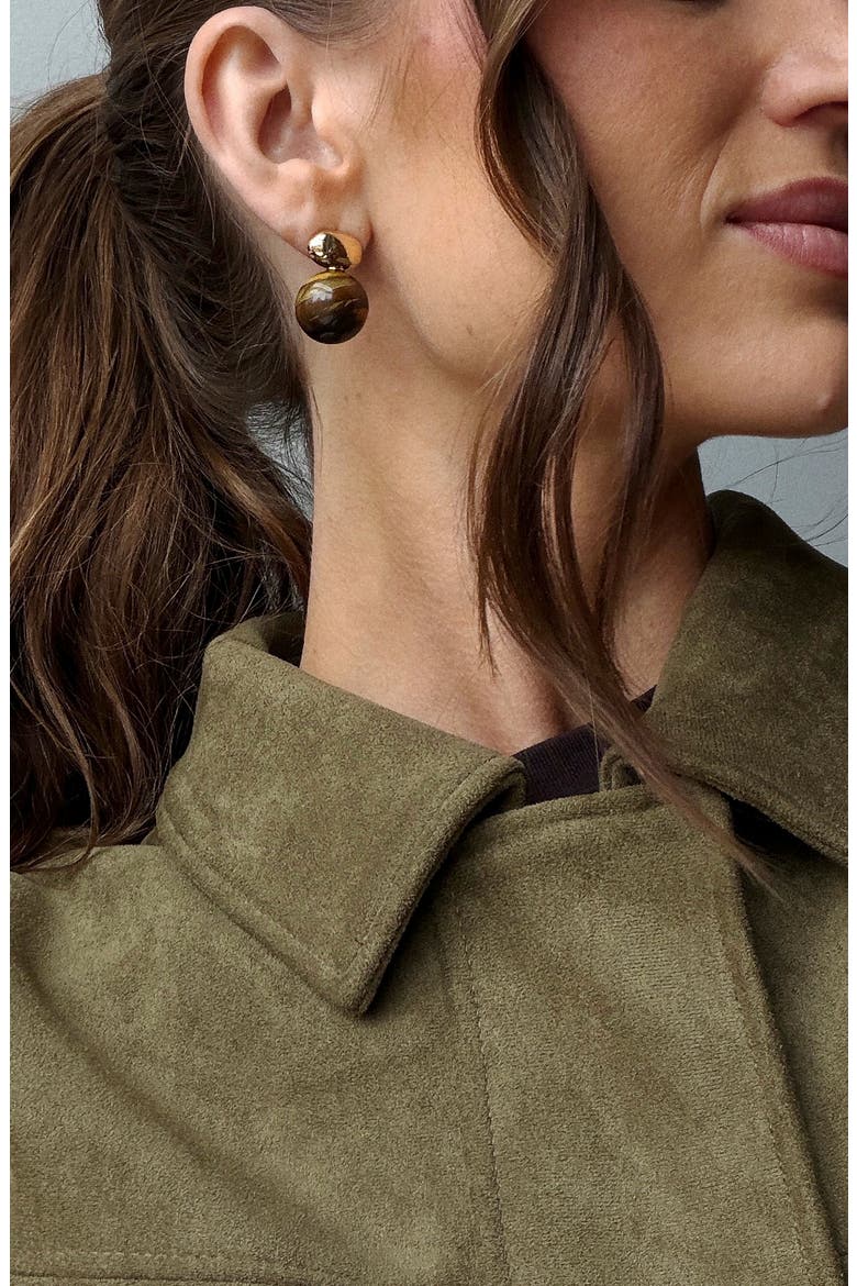 Nat Stud Earrings, Alternate, color, GOLD