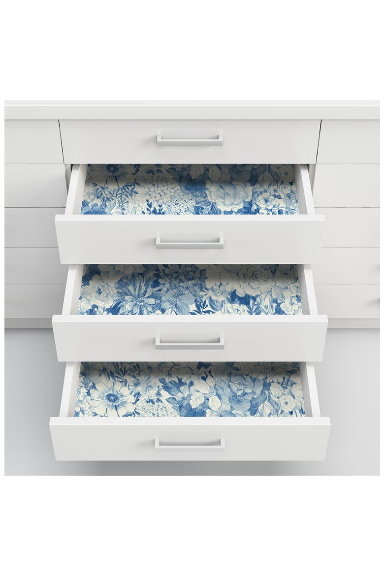 Indigo Empress Garden Peel Stick Wallpaper, Alternate, color, BLUE