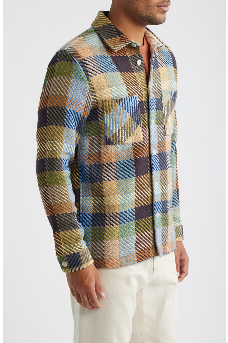 Whiting Pike Check Recycled Cotton Blend Overshirt, Alternate, color, KHAKI / MULTI