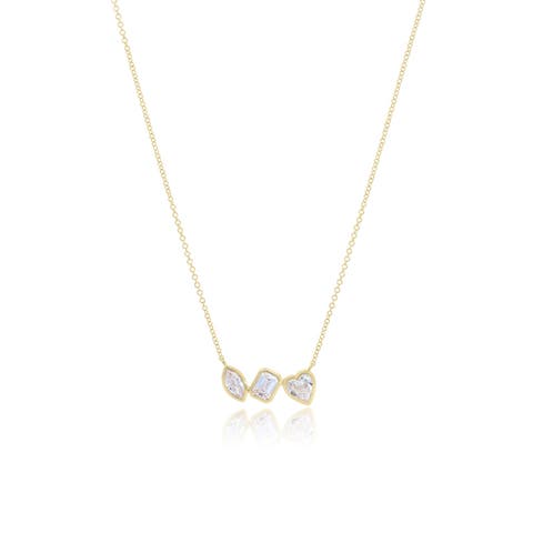 Lab Grown Diamond Fancy Mix Bezel Necklace