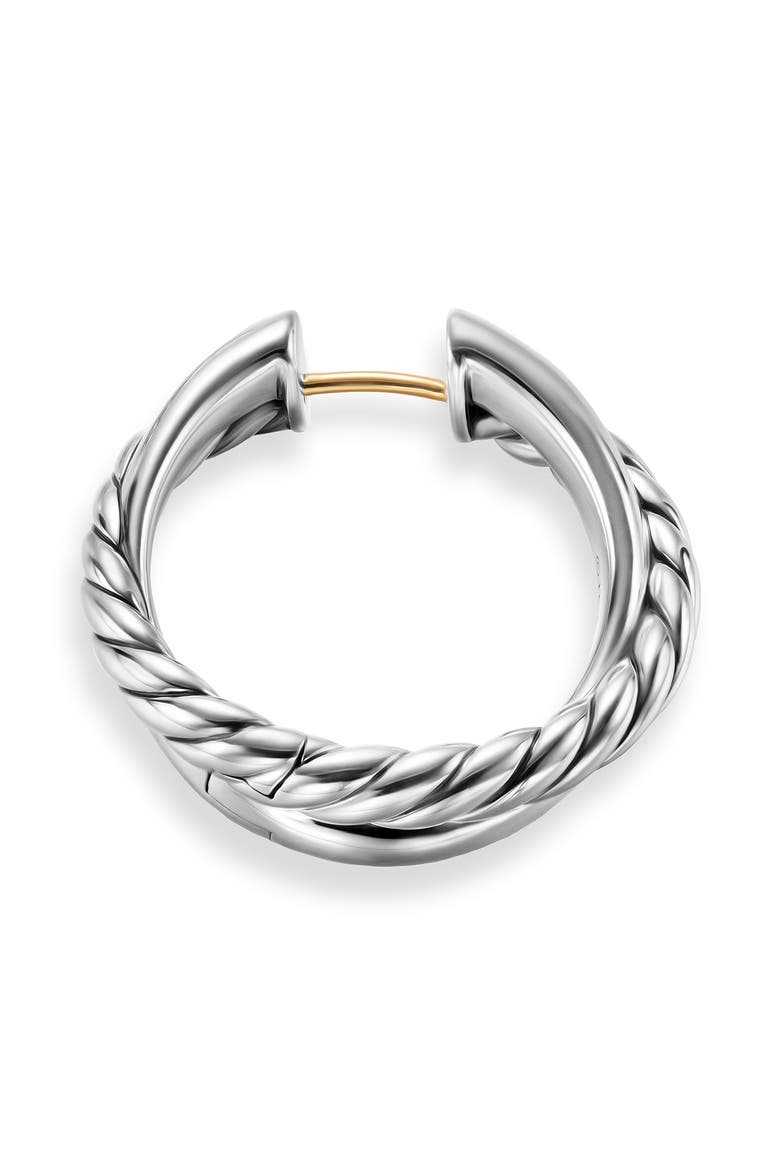 Crossover Hoop Earrings in Sterling Silver, 22.3mm, Alternate, color, SILVER