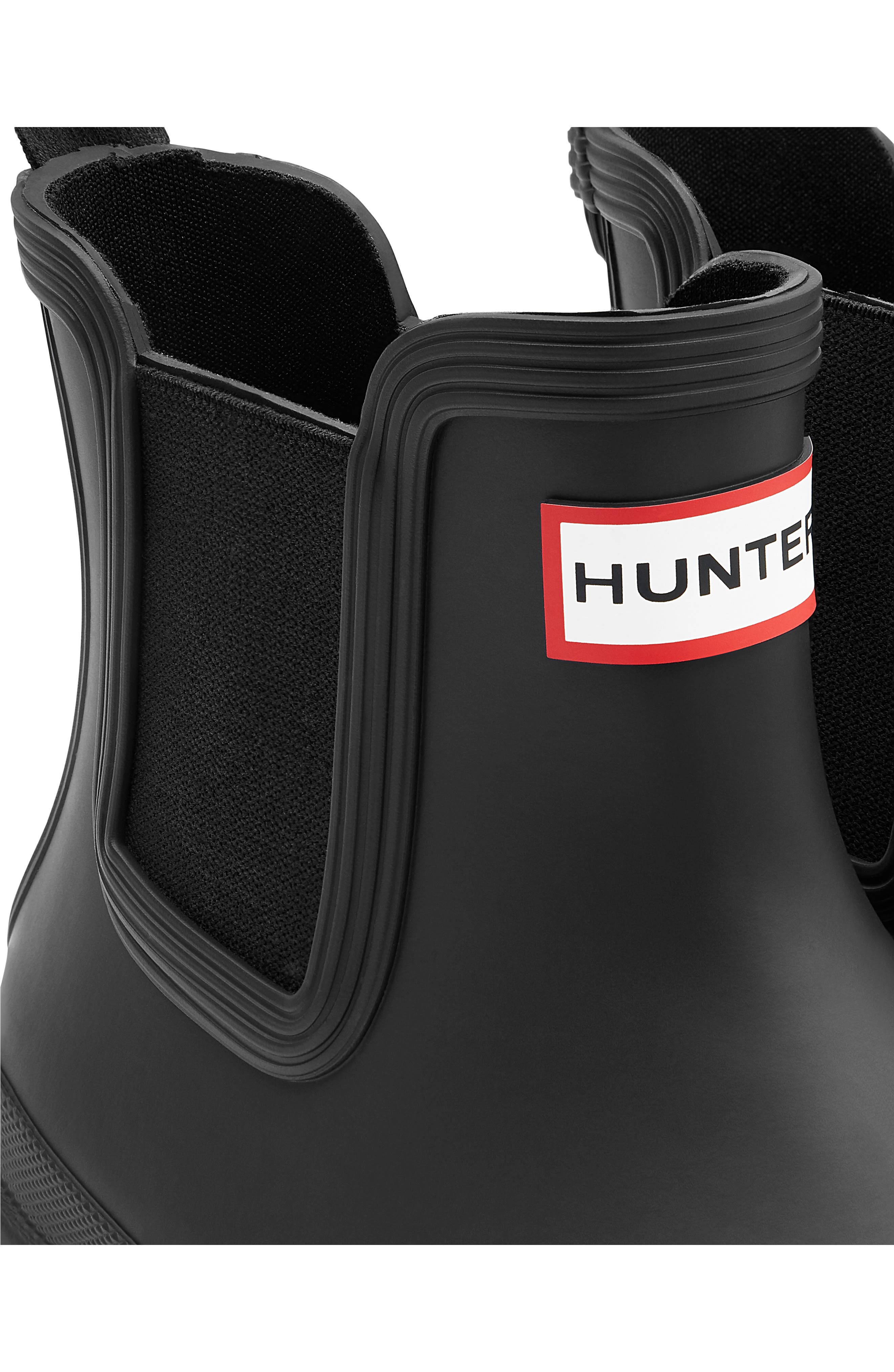Hunter Original Waterproof Chelsea Rain Boot, Alternate, color, Black/ Black