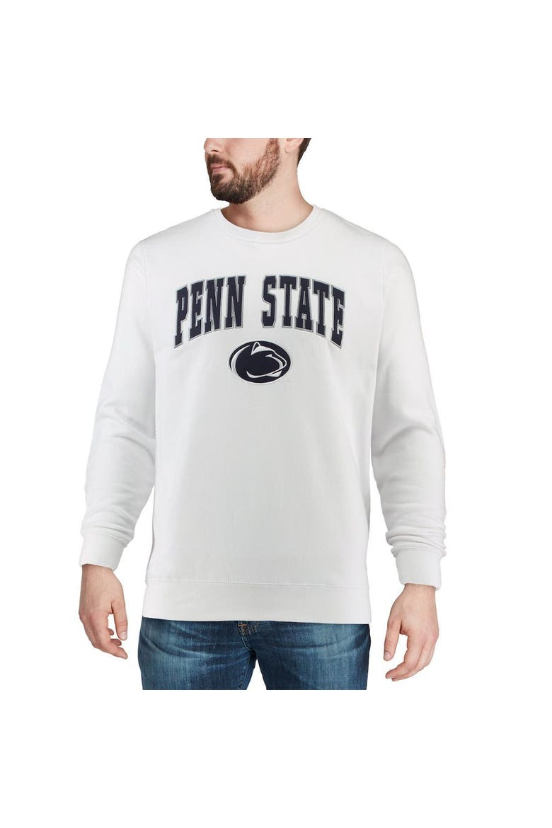 Men's Colosseum White Penn State Nittany Lions Arch & Logo Crew Neck Sweatshirt, Alternate, color, White
