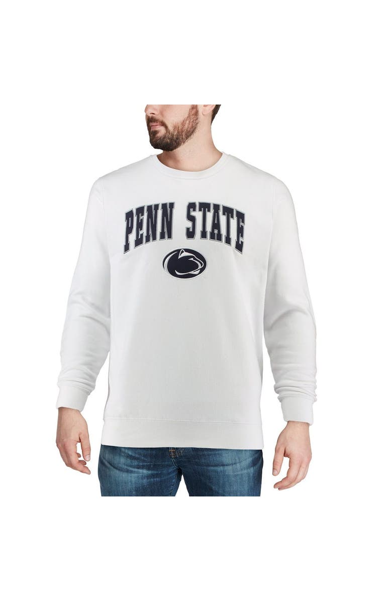 COLOSSEUM Men's Colosseum White Penn State Nittany Lions Arch & Logo Crew Neck Sweatshirt, Alternate, color, White
