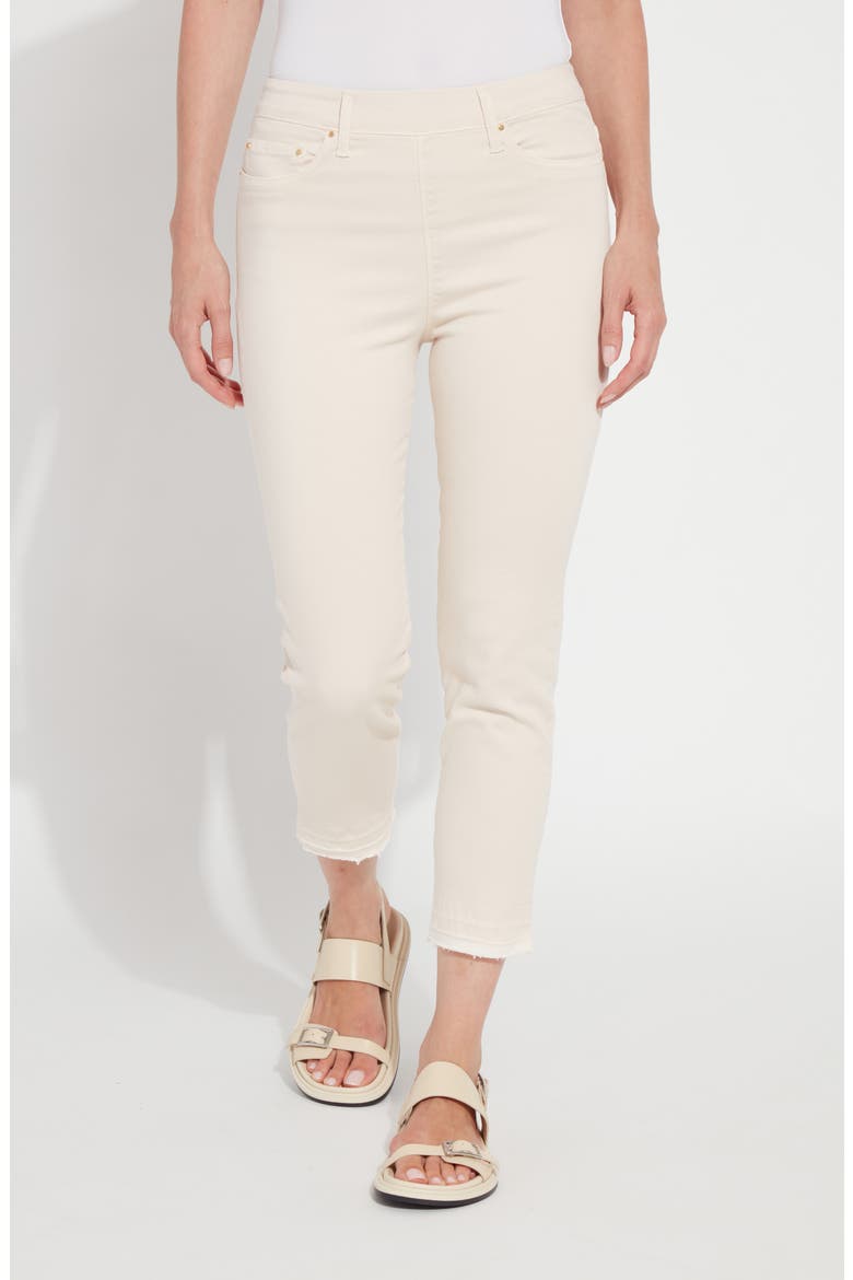 Toothpick High Waist Released Raw Hem Crop Skinny Jeans, Main, color, SUGAR