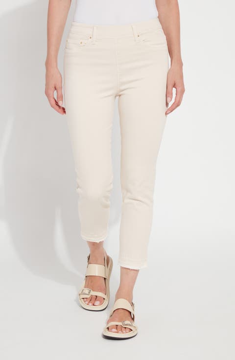 Toothpick High Waist Released Raw Hem Crop Skinny Jeans