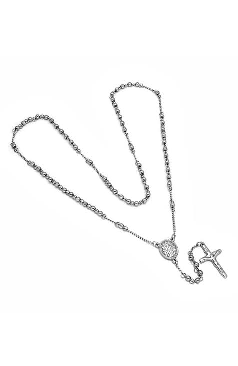 Black Stainless Steel Rosary Necklace