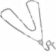 HMY JEWELRY Black Stainless Steel Rosary Necklace