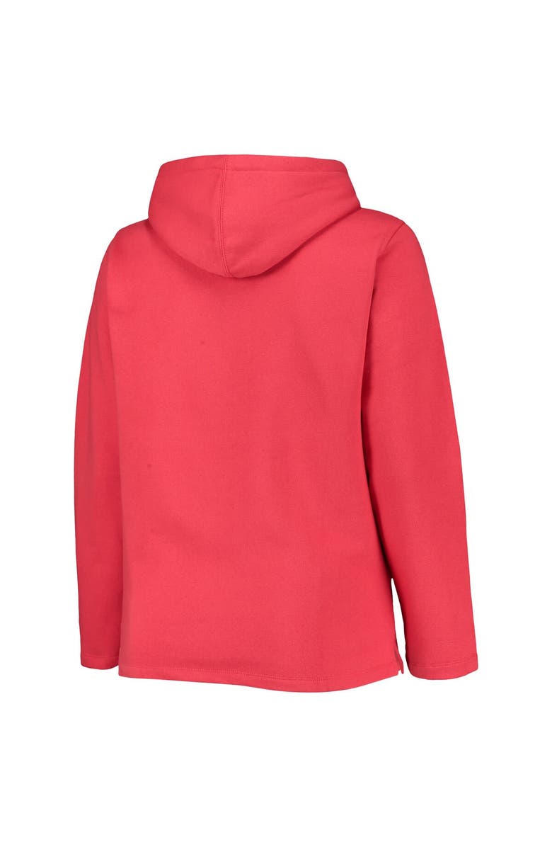 SOFT AS A GRAPE Women's Soft as a Grape Red Washington Nationals Plus Size Side Split Pullover Hoodie, Alternate, color, Red