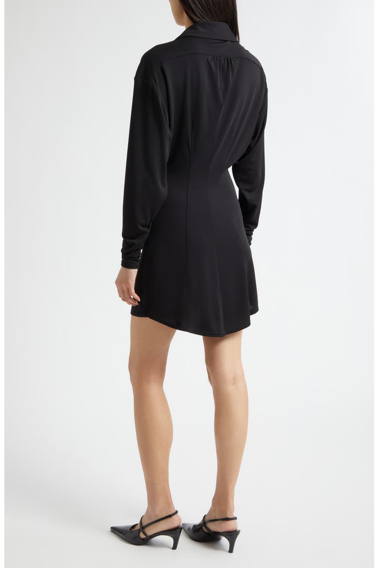 Arden Ruched Long Sleeve Shirtdress, Alternate, color, BLACK