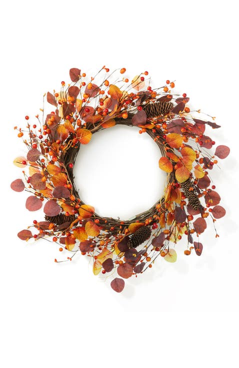22"D Fall Eucalyptus Berry Wreath