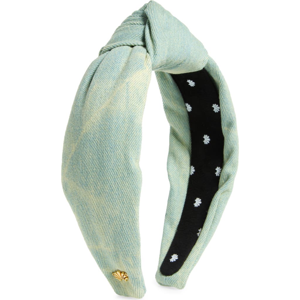 Lele Sadoughi Denim Knotted Headband In Faded Denim