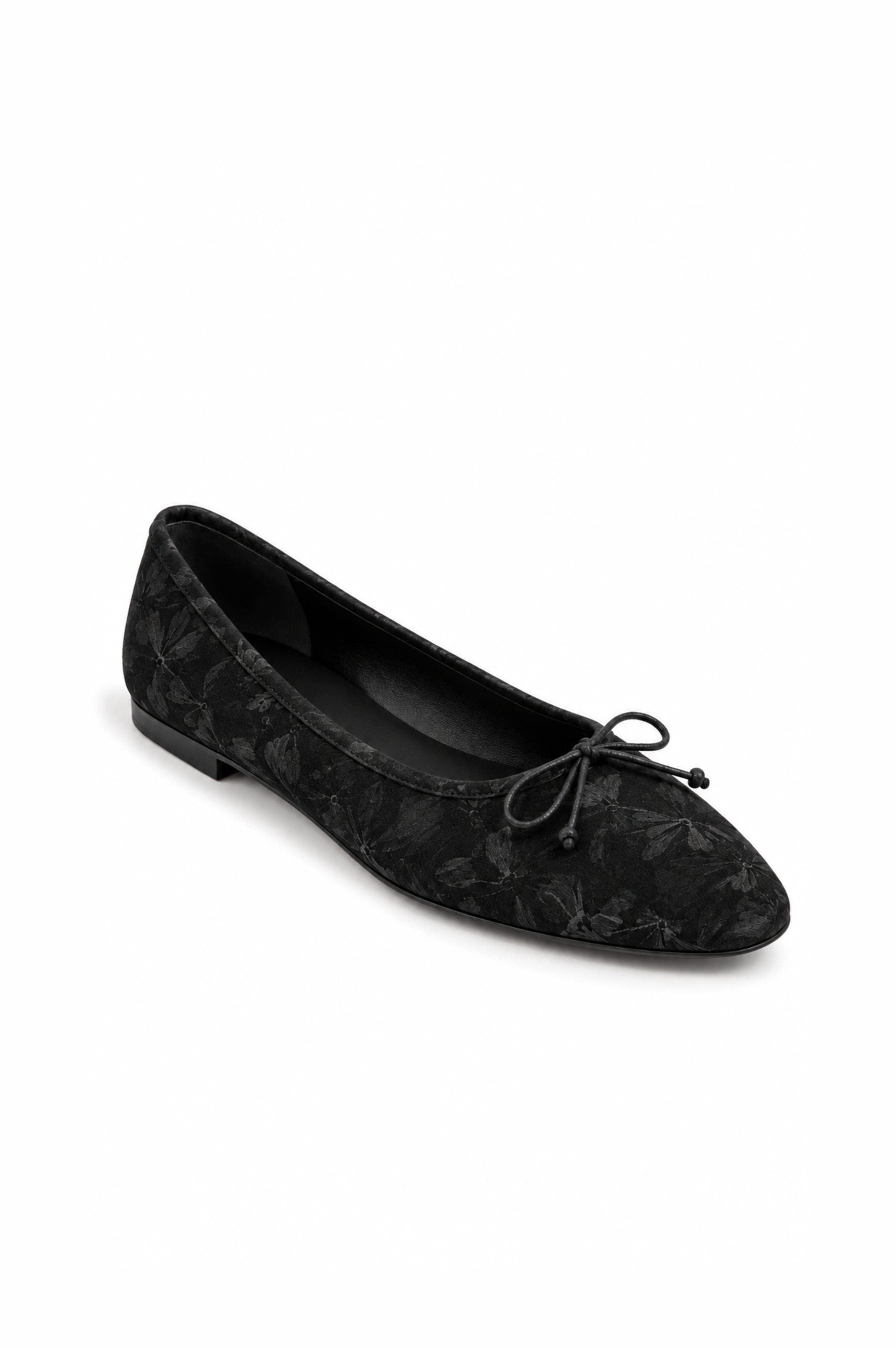 Amelie Leather Ballet Flat, Main, color, Black Floral