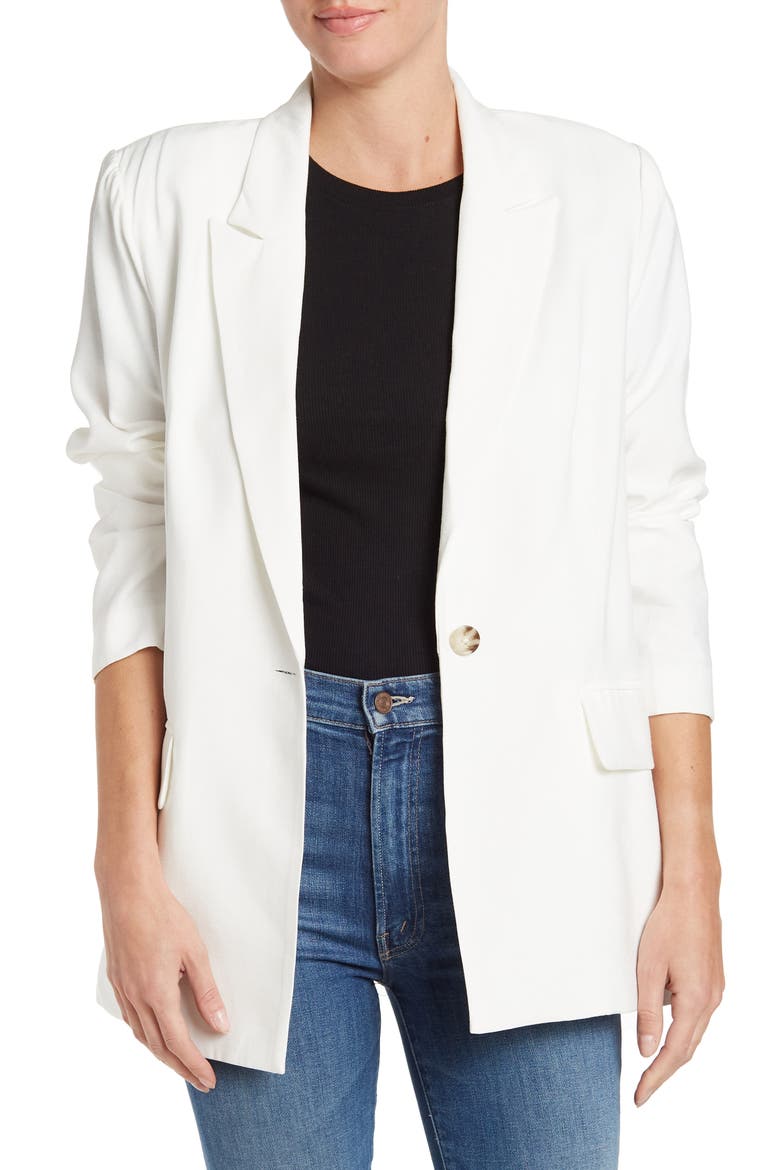 One-Button Blazer, Main, color, IVORY