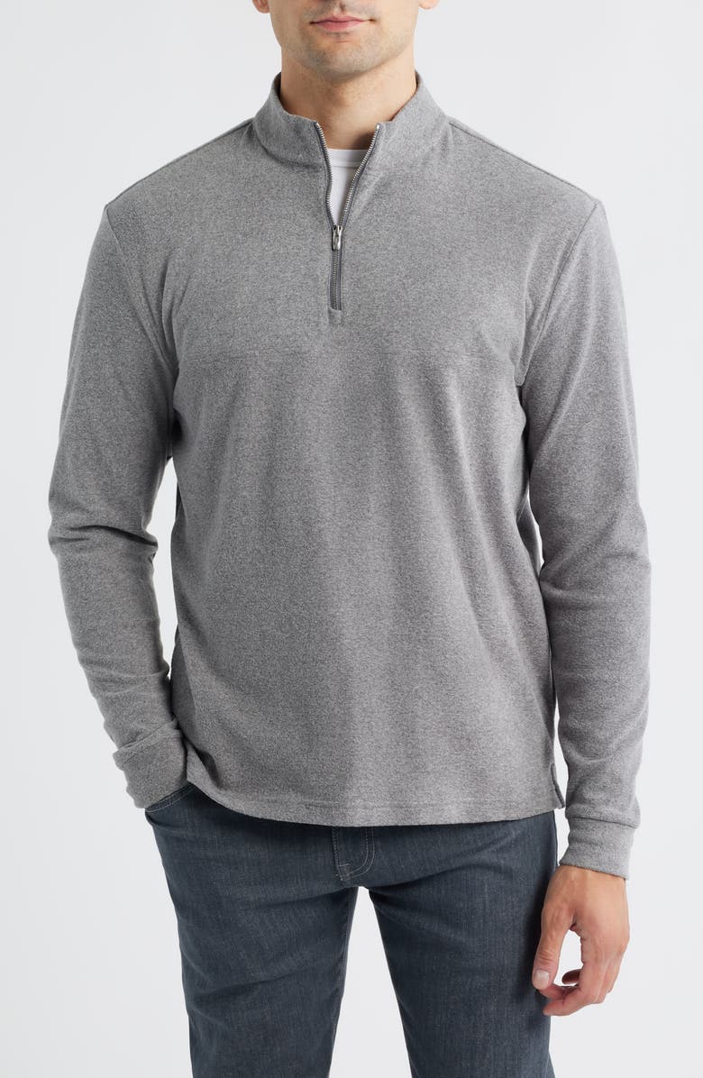 johnnie-O Mikey Quarter Zip Pullover, Main, color, Smoke