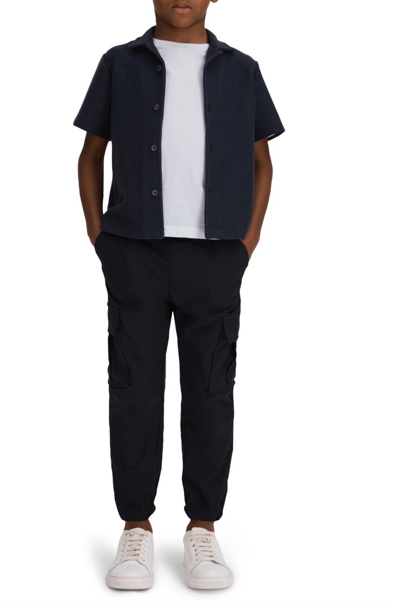 Reiss Kids' Gerrard Sr. Short Sleeve Cotton Button-Up Shirt, Alternate, color,