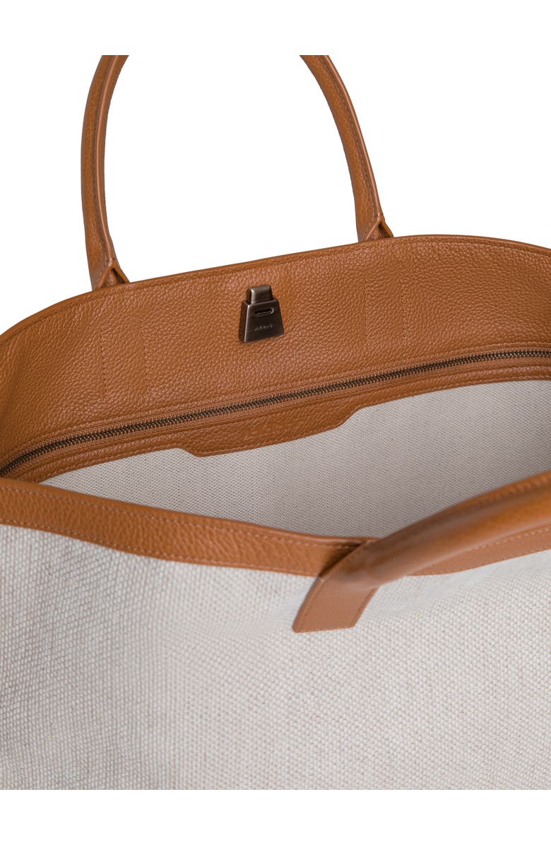 Akris Medium Ai Canvas Convertible Tote, Alternate, color, Stucco/ Cuoio